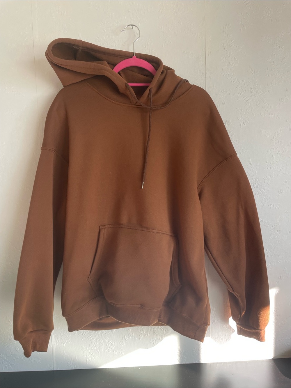 SHEIN Brown Crewneck Hooded Sweatshirt